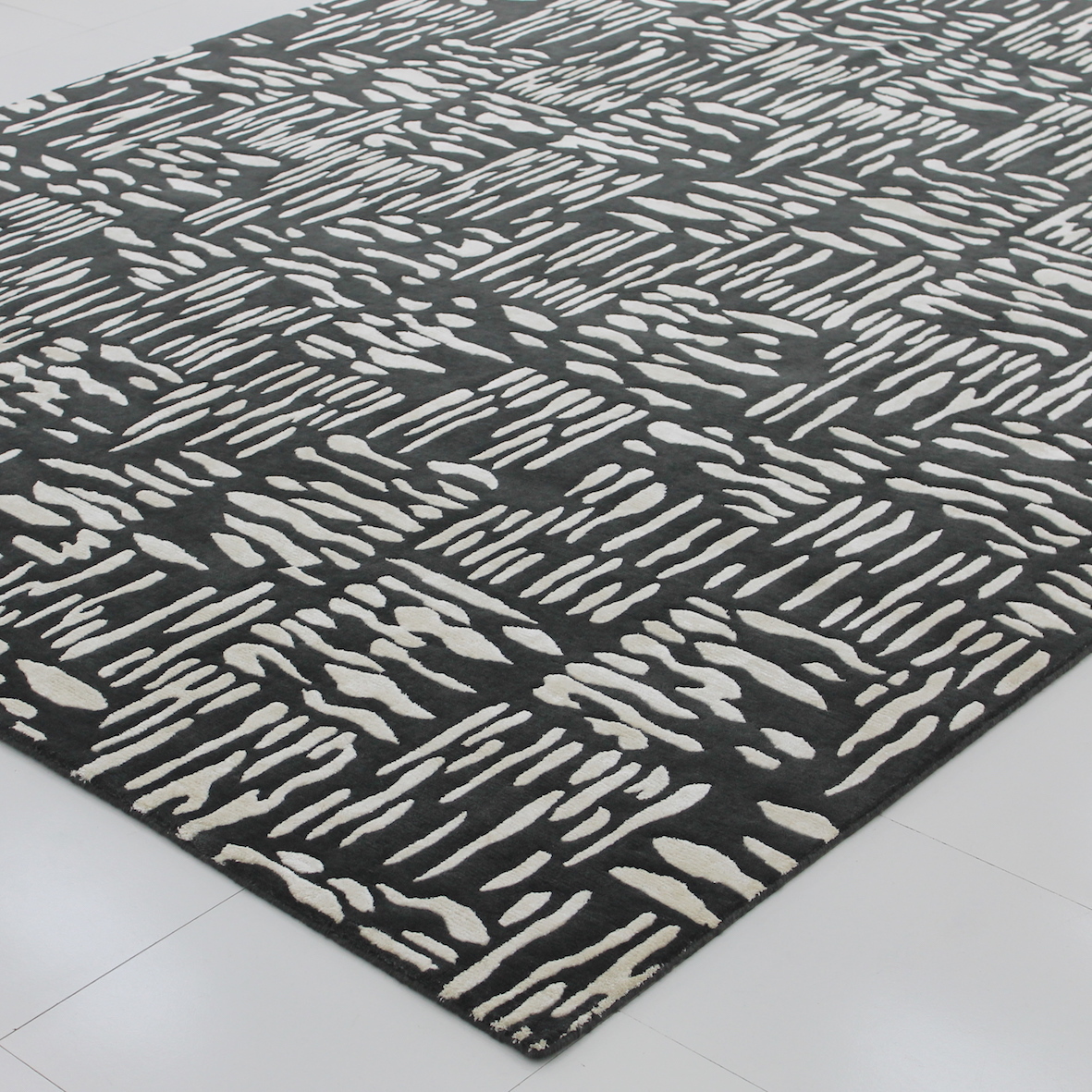 Black and white rug